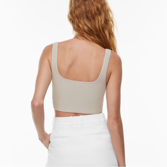 Aritzia | Babaton Sculpt Knit Squareneck Cropped Tank (XS, Matte Pearl) - Picture 7 of 7